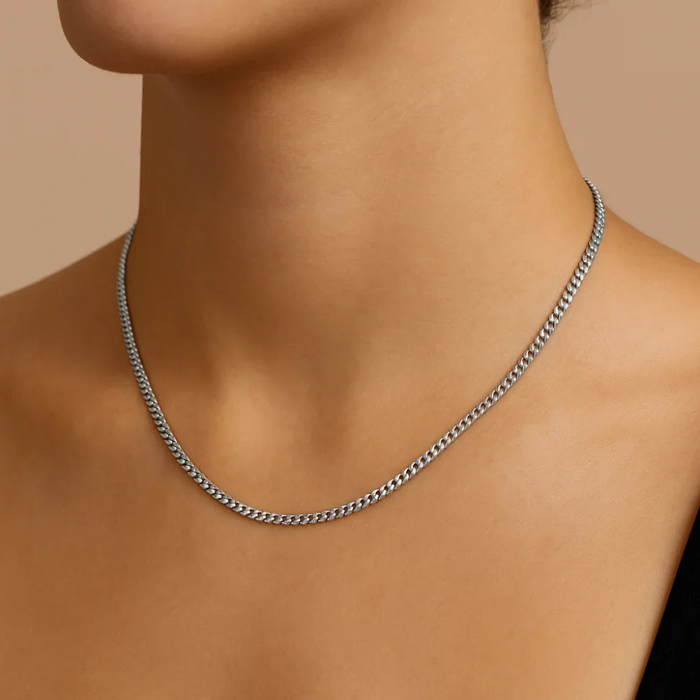 Cordão Elo Groumet Batido Rommanel em Prata 50 cm – Design Clássico e Sofisticado