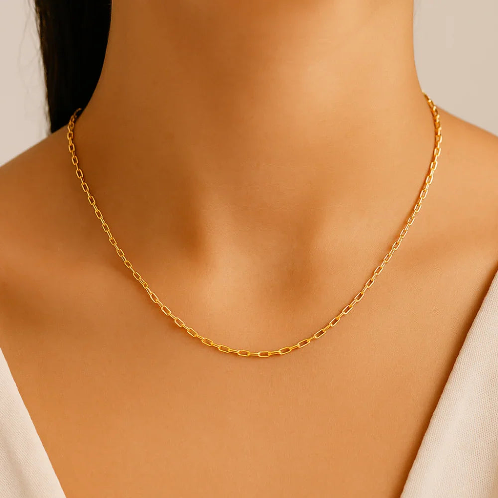 Cordão Elo Cadeado Rommanel em Banho Ouro 18K – Fio Fino 0,40 mm, 60 cm - Joias Rommanel | YouBeauty - Brincos, Colares e Anéis com Frete Grátis