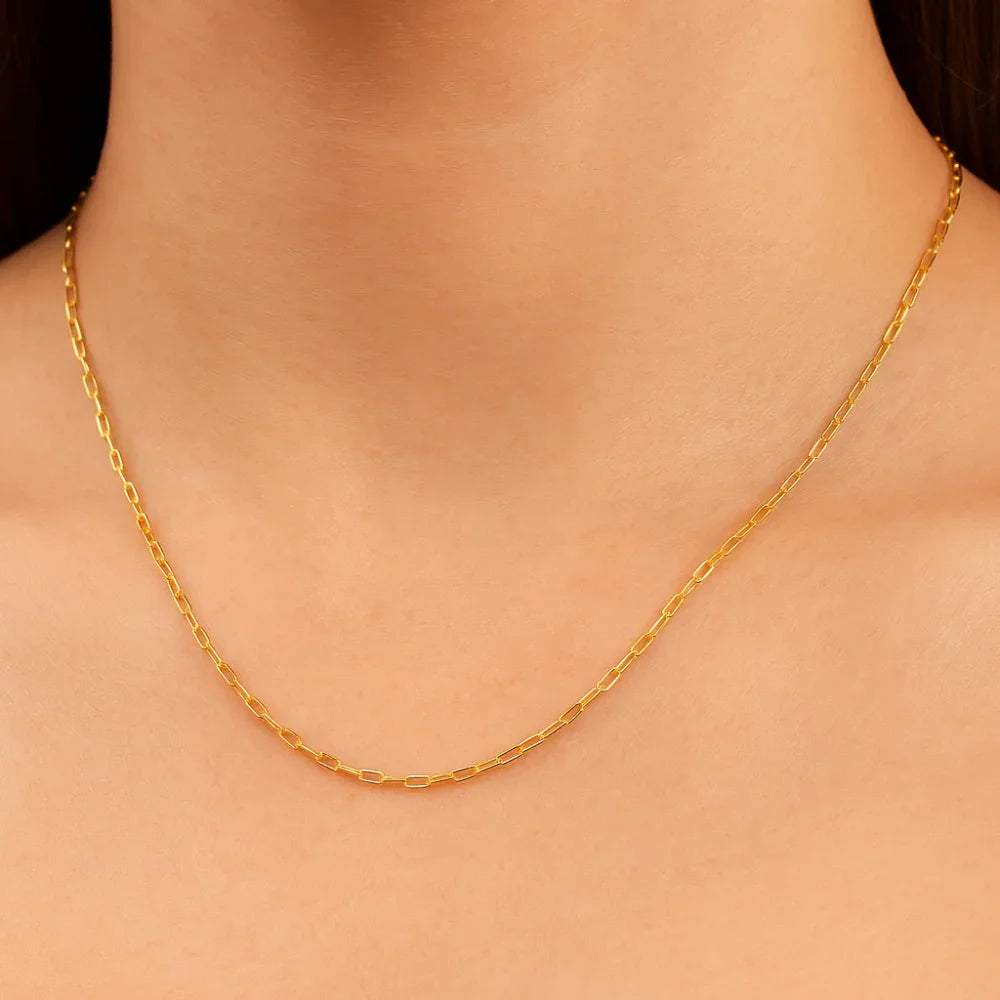 Cordão Rommanel Elo Cadeado Fino 0,40 mm em Banho Ouro 18k – Elegância e Durabilidade 50 cm - Joias Rommanel | YouBeauty - Brincos, Colares e Anéis com Frete Grátis