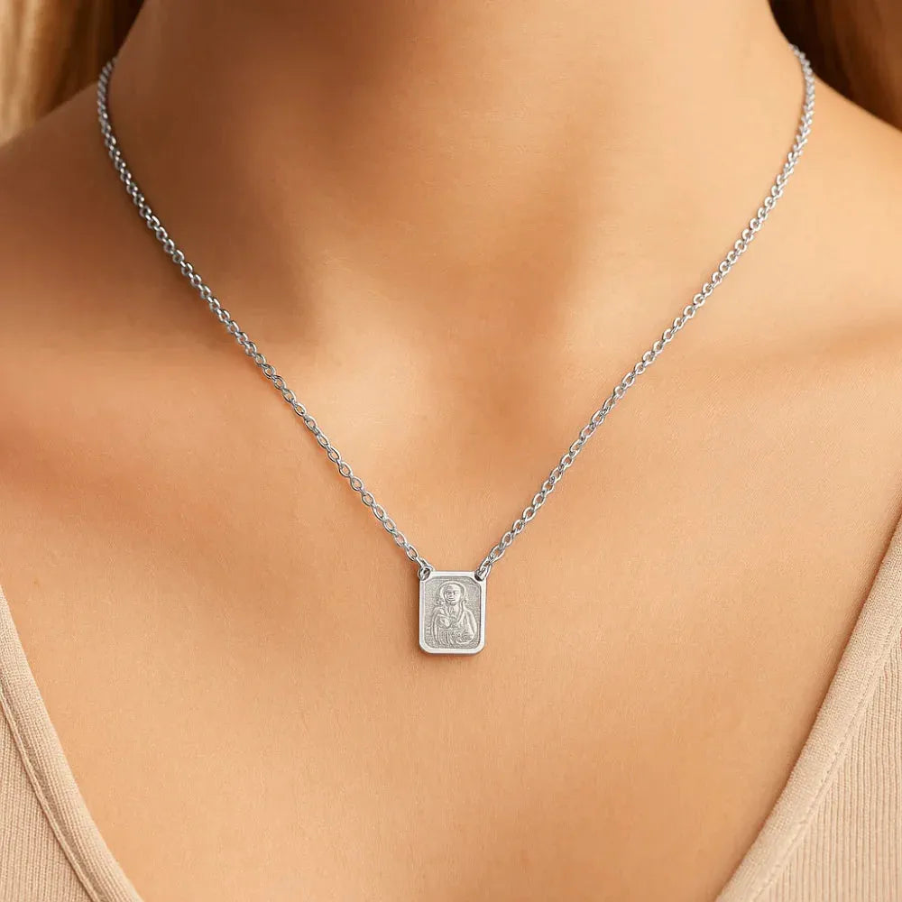 Escapulário Rommanel com Medalhas de Santo em Aço – Corrente 72 cm - You Beauty