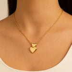 Gargantilha Rommanel com Corrente Elo Cadeado e Pingente Coração Duplo Abaulado – Ajustável 45 a 50 cm - Joias Rommanel | YouBeauty - Brincos, Colares e Anéis com Frete Grátis