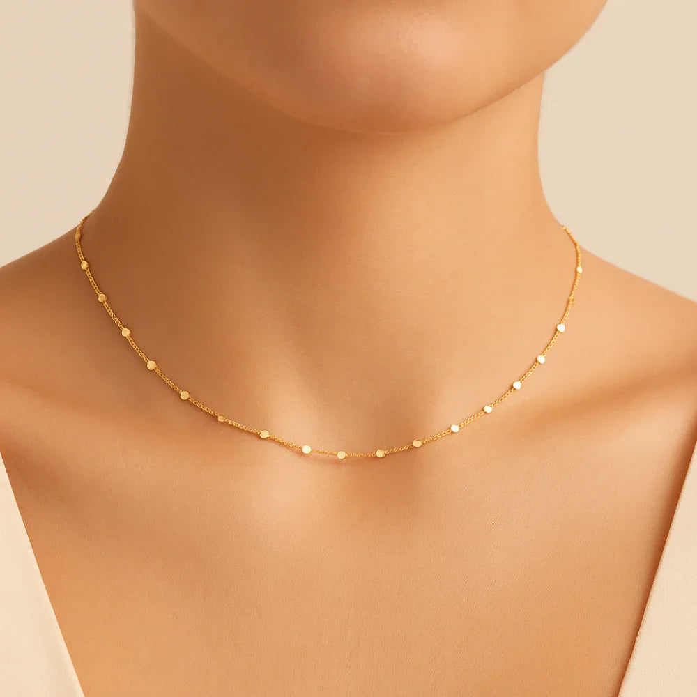 Gargantilha Rommanel com Corrente Elo Groumet Diamantado em Ouro 18K – Design Intercalado Sofisticado