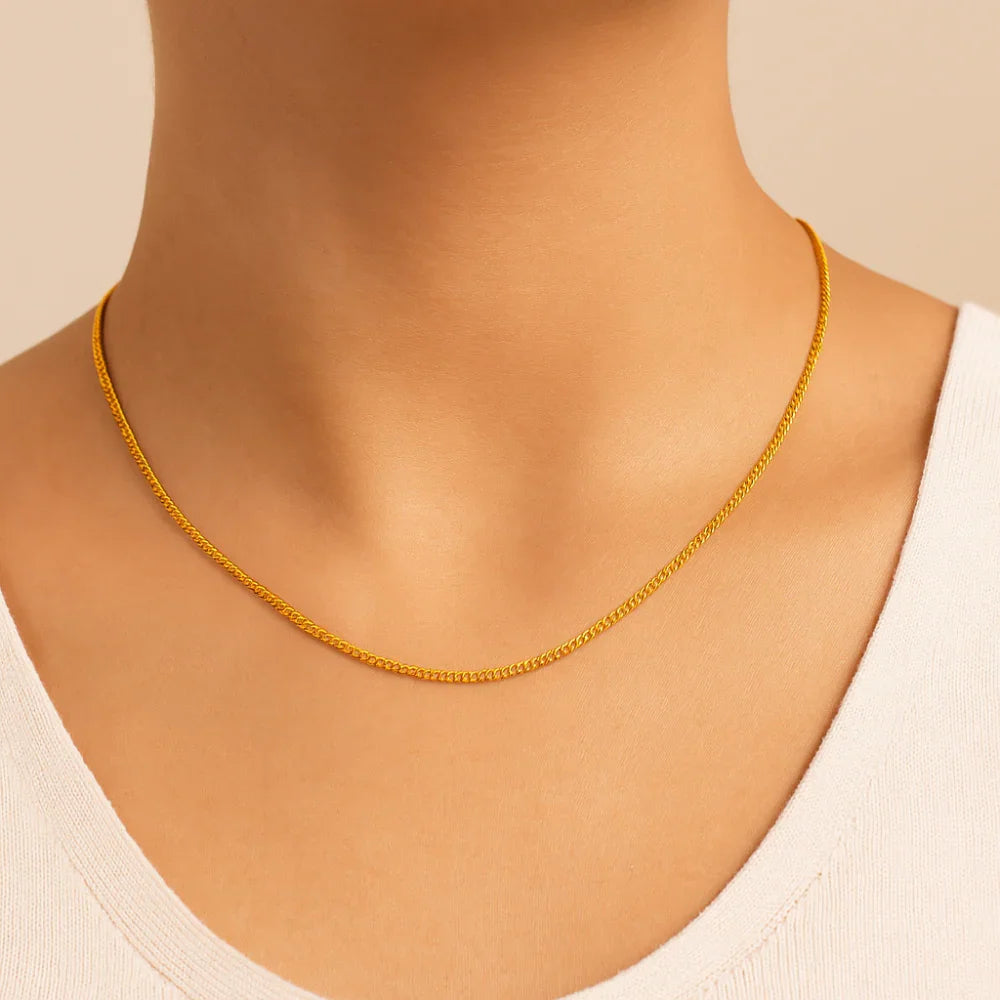 Cordão Gargantilha Grumet Liso e Torcido Rommanel em Ouro 18K – Design Elegante e Sofisticado