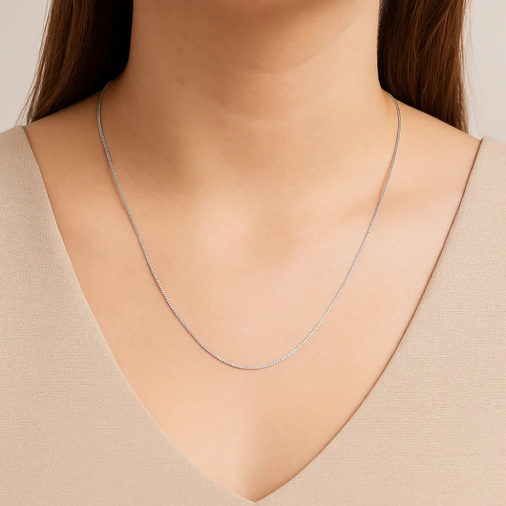 Gargantilha Rommanel Corrente Veneziana Fio 0,70 mm em Prata – Design Fino e Elegante