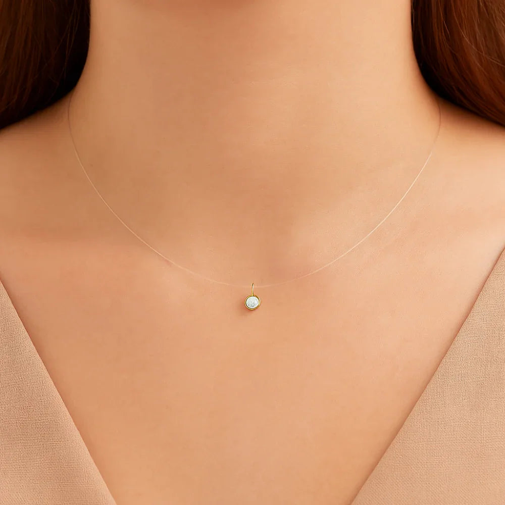 Gargantilha Rommanel em Fio de Nylon com Zircônia de 4mm – Ponto de Luz Delicado - Joias Rommanel | YouBeauty - Brincos, Colares e Anéis com Frete Grátis