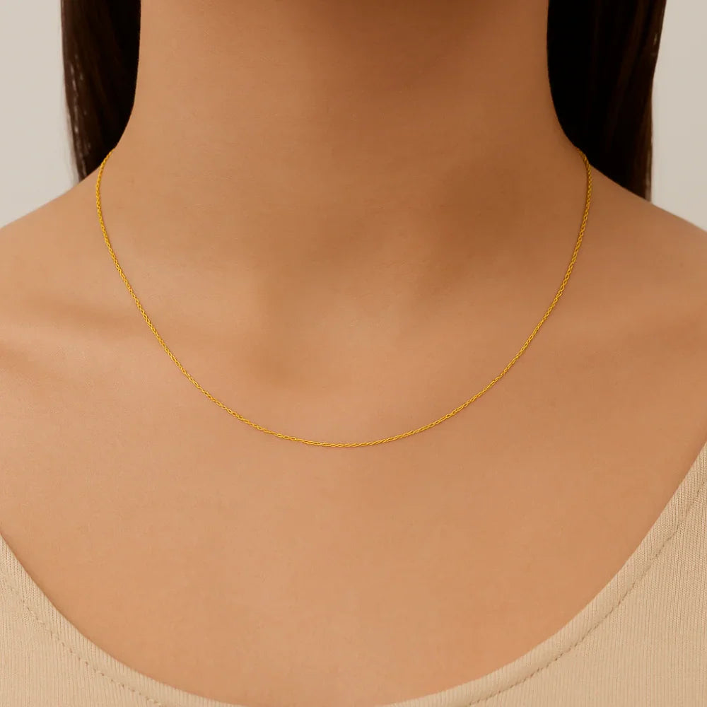 Gargantilha Rommanel Fio Cabelo de Anjo Banhada a Ouro 18K – Tamanhos 35/42 cm