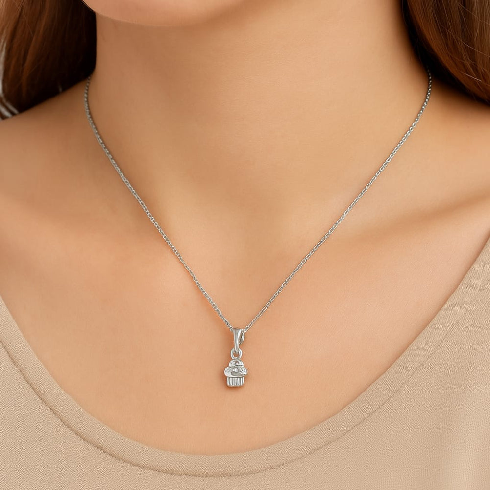 Pingente Rommanel Formato Cupcake com 4 Zircônias Cravejadas – Design Delicado e Charmoso