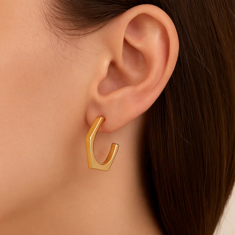 Kit Brinco Angular Rommanel com Meia Argola Banho Ouro 18K – Coleção Giovanna Antonel - Joias Rommanel | YouBeauty - Brincos, Colares e Anéis com Frete Grátis