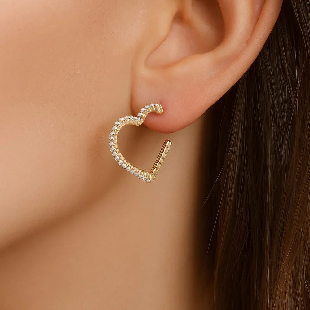 Kit Brinco Rommanel com Zircônias Coração em Rhodium Branco – Par Delicado com 56 e 74 Pedras - Joias Rommanel | YouBeauty - Brincos, Colares e Anéis com Frete Grátis