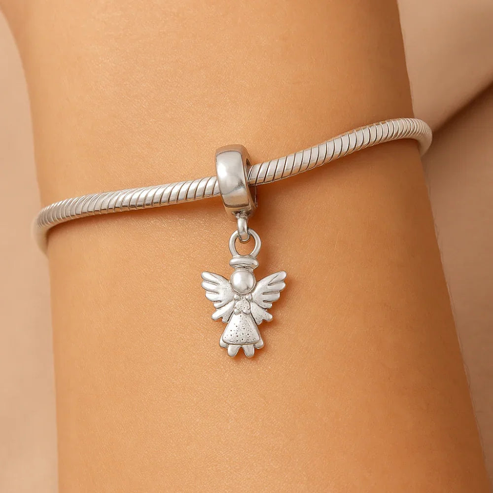 Pingente Anjo da Guarda Rommanel com Zircônia 1mm em Prata – Design Delicado e Protetor