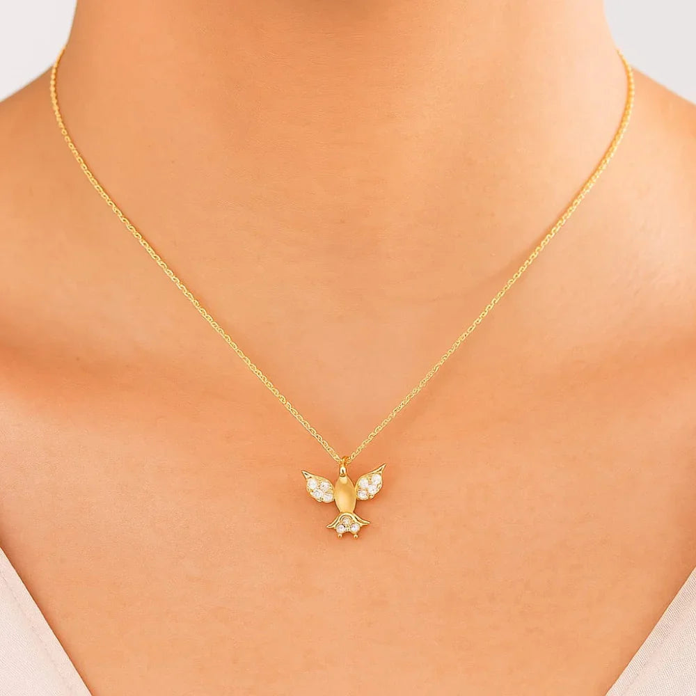 Pingente Espírito Santo Rommanel Cravejado com Zircônias em Ouro 18K – Design Delicado e Brilhante