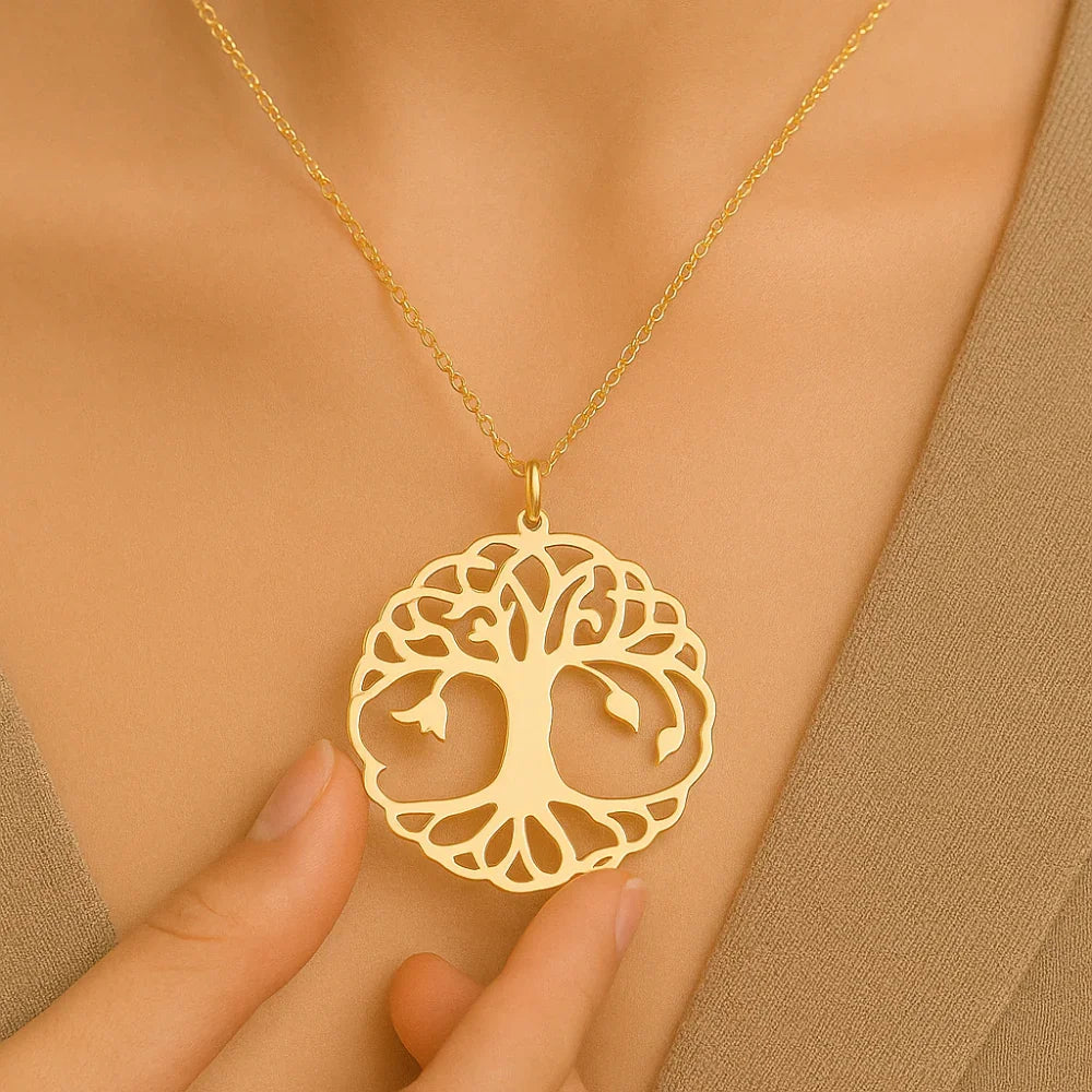 Pingente Mandala Rommanel no Formato Árvore da Vida em Ouro 18K – Detalhes Vazados Elegantes