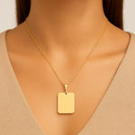 Pingente Medalha Retangular Lisa Personalizável Rommanel em Ouro 18k – Design Elegante e Versátil - Joias Rommanel | YouBeauty - Brincos, Colares e Anéis com Frete Grátis