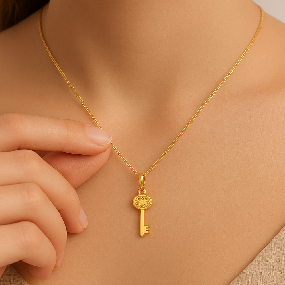 Pingente Chave Rommanel Banhado a Ouro 18K – Design Delicado e Elegante