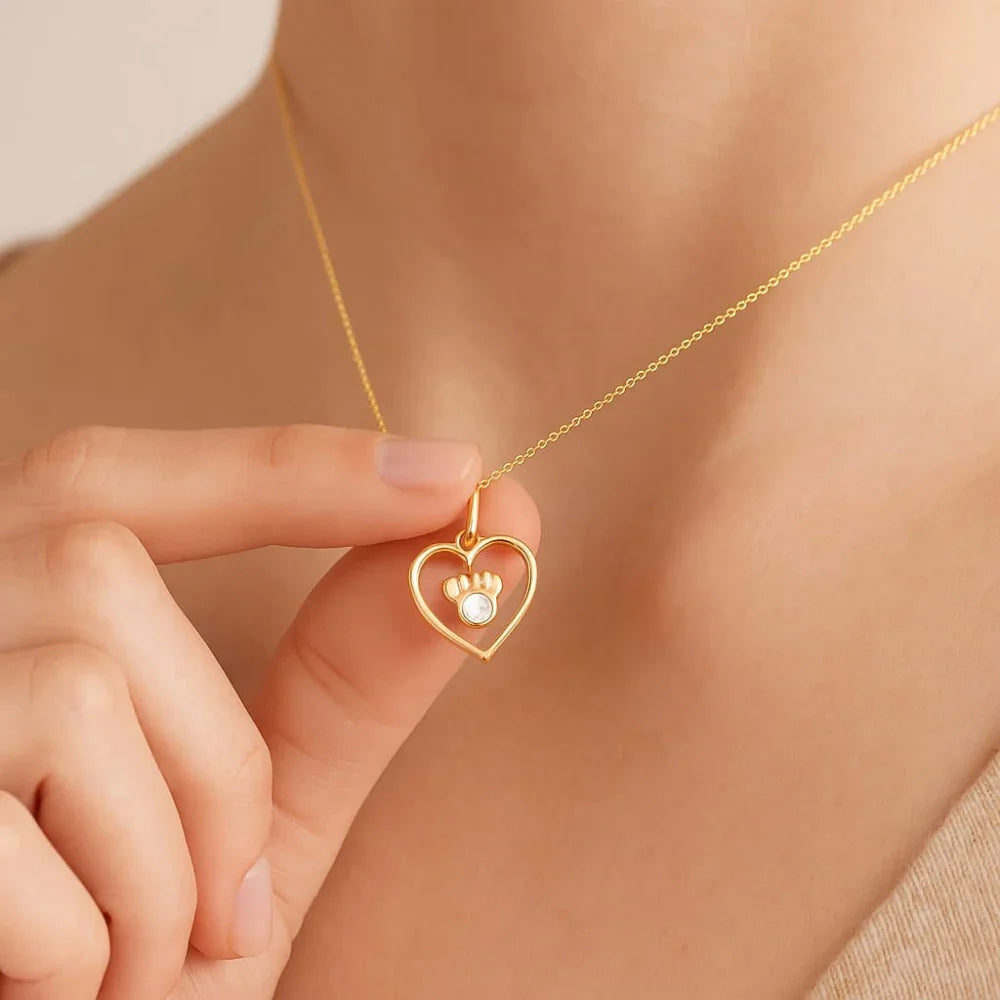 Pingente Coração Vazado com Minnie e Zircônia Rommanel – Joia Licenciada Disney