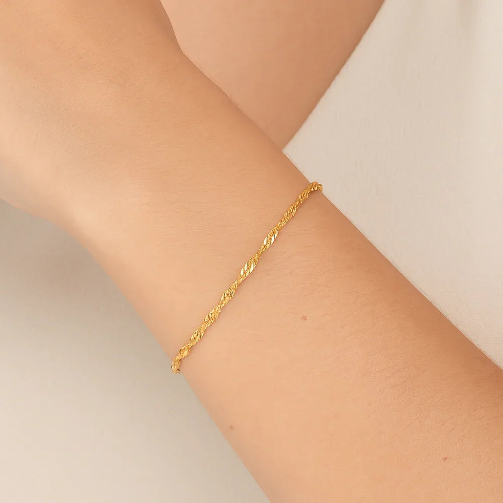 Pulseira Fio Cingapura Rommanel Banhada a Ouro 18K – Design Clássico e Elegante - Joias Rommanel | YouBeauty - Brincos, Colares e Anéis com Frete Grátis