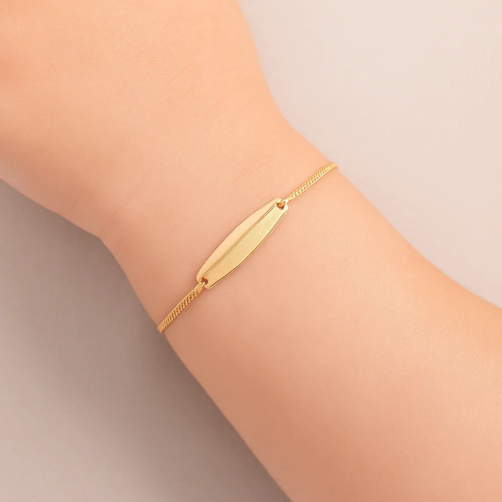 Pulseira Infantil Rommanel Fio Grumet 0,40 Lixado com Chapa Diamantada – Tamanho 12 cm - Joias Rommanel | YouBeauty - Brincos, Colares e Anéis com Frete Grátis