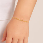 Pulseira Infantil Rommanel em Fio Alternado Laminado Ouro 18K – Tamanho 14 cm - Joias Rommanel | YouBeauty - Brincos, Colares e Anéis com Frete Grátis