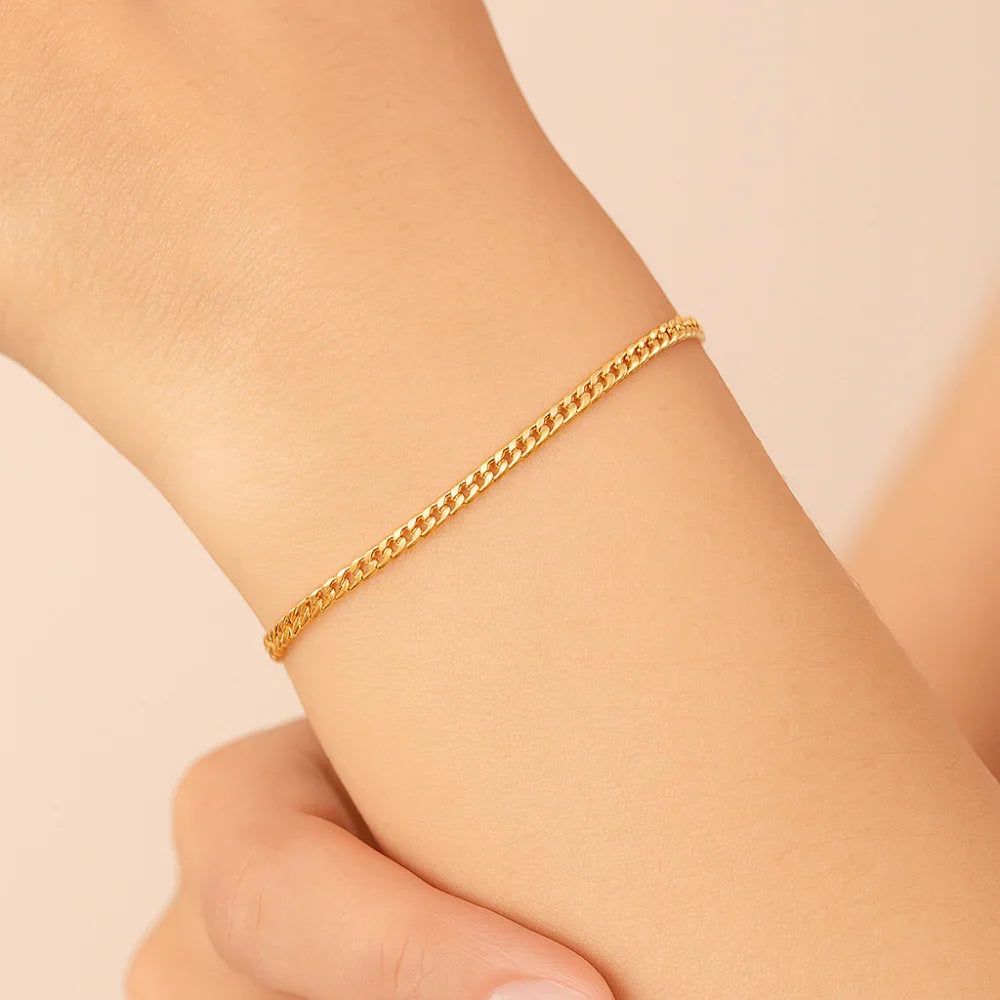 Pulseira Rommanel em Fio de Elos Diamantados 1x1 mm – Design Delicado e Elegante - Joias Rommanel | YouBeauty - Brincos, Colares e Anéis com Frete Grátis