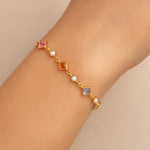 Pulseira Rommanel de Pedras Coloridas com Pérolas Sintéticas – Design Ajustável e Sofisticado - Joias Rommanel | YouBeauty - Brincos, Colares e Anéis com Frete Grátis