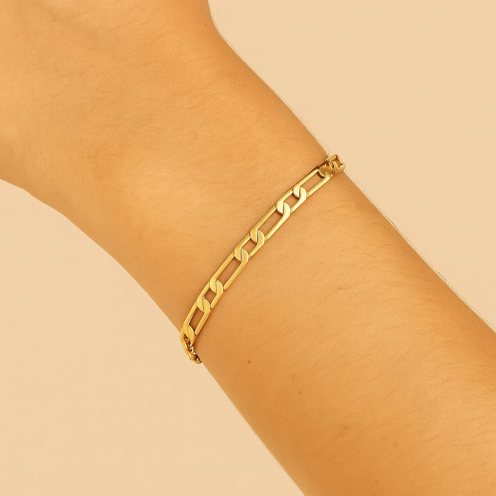Pulseira Fio Alternado 1x1 Rommanel Banhada a Ouro 18K – Design Elegante e Versátil