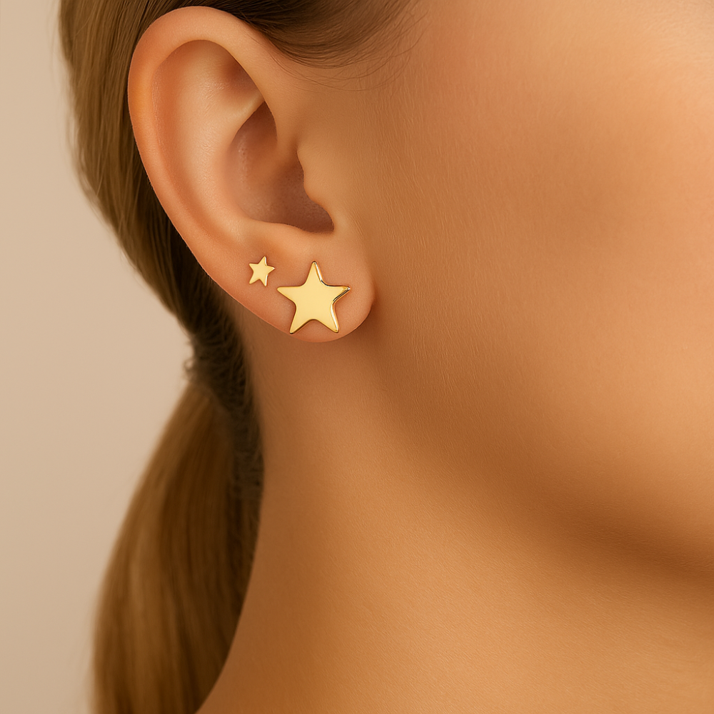 Brinco Segundo Furo Estrela Rommanel Banhado a Ouro 18K – Coleção Giovanna Antonelli