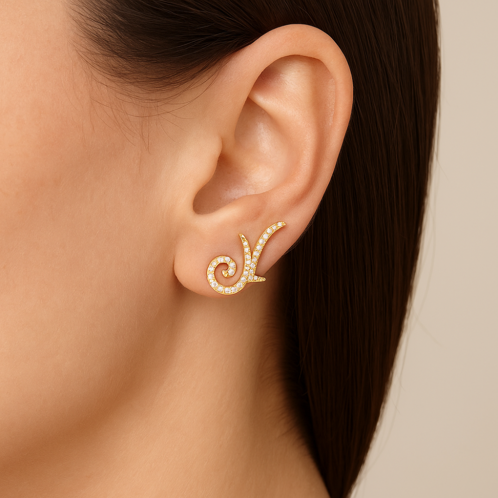 Brinco Ear Cuff Rommanel com Zircônias em Banho Ouro 18K – Exclusivo Coleção Ana Hickmann