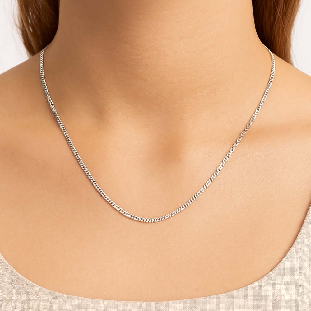 Gargantilha Corrente Elo Groumet 42 cm Rommanel em Prata – Design Fino e Resistente