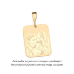 Pingente Medalha Retangular Lisa Personalizável Rommanel em Ouro 18k – Design Elegante e Versátil - Joias Rommanel | YouBeauty - Brincos, Colares e Anéis com Frete Grátis