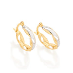 Brinco Argola Ondulada Vazado Rommanel em Ouro 18K com Aplicação de Rhodium – Design Sofisticado 1,8 cm - Joias Rommanel | YouBeauty - Brincos, Colares e Anéis com Frete Grátis