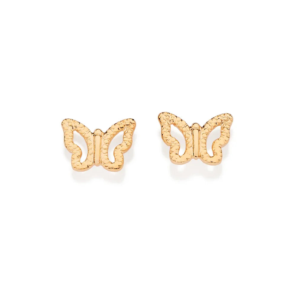 Brinco Borboleta Vazado Texturizado Rommanel Banhado a Ouro 18K – Design Delicado e Sofisticado - Joias Rommanel | YouBeauty - Brincos, Colares e Anéis com Frete Grátis