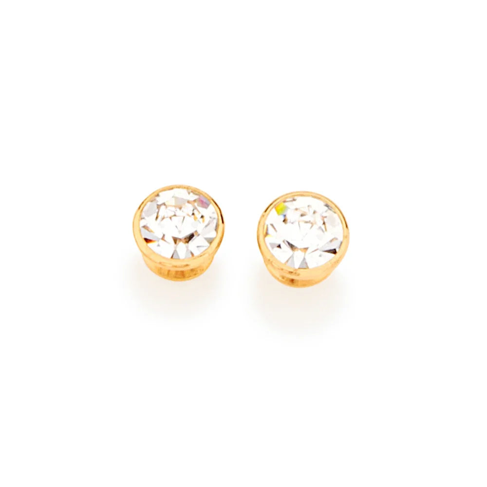 Brinco Solitário Rommanel com Dois Cristais 4mm em Ouro 18K – Design Delicado e Elegante - Joias Rommanel | YouBeauty - Brincos, Colares e Anéis com Frete Grátis