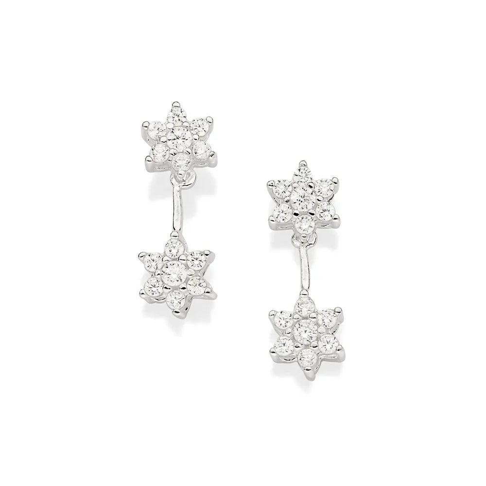 Brinco Flores Rommanel com Zircônias em Prata – Design Delicado e Brilhante - Joias Rommanel | YouBeauty - Brincos, Colares e Anéis com Frete Grátis
