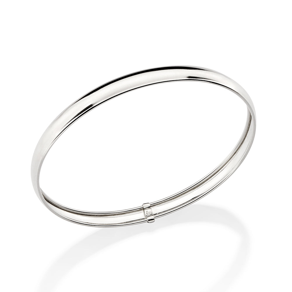 Pulseira Bracelete Lisa Média 6,9 cm Rommanel em Prata Premium – Design Minimalista Elegante
