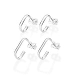 Kit de Brincos Rommanel de Argolas Retangulares em Prata – Tamanhos 1,1 cm e 1,5 cm - Joias Rommanel | YouBeauty - Brincos, Colares e Anéis com Frete Grátis