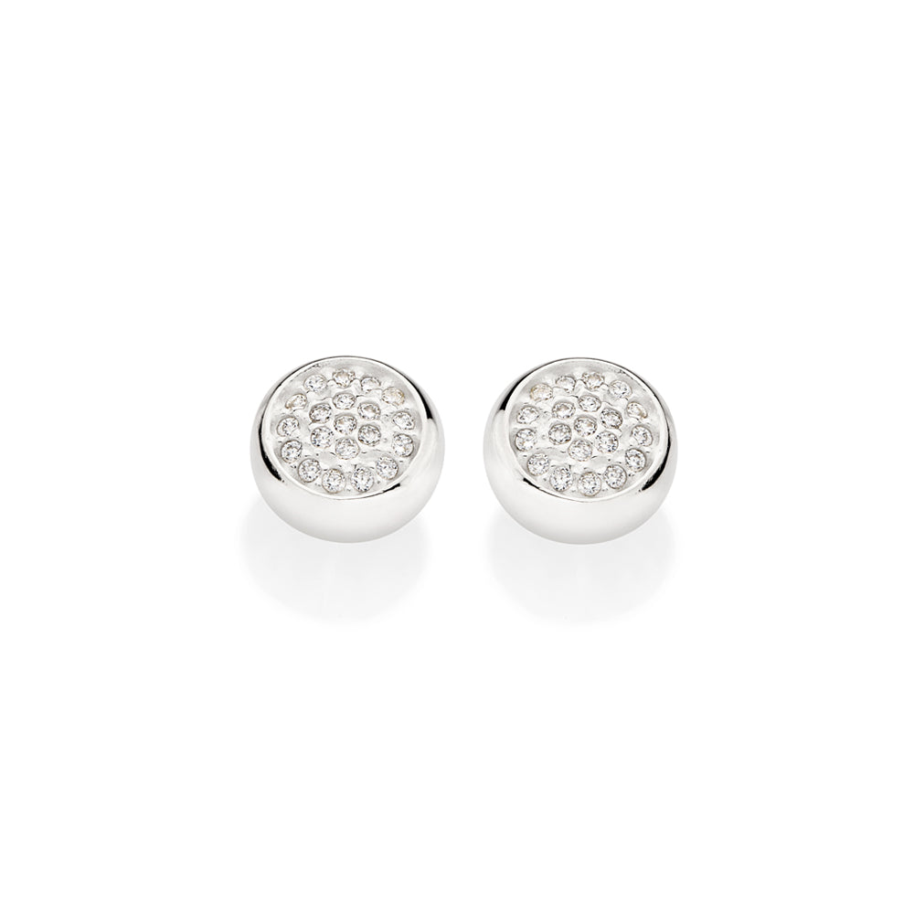 Brinco Redondo Rommanel Cravejado com 40 Zircônias em Prata – Design Sofisticado e Brilho Intenso