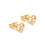 Brinco Coração Vazado Rommanel com 2 Zircônias 3 mm em Banho Ouro 18K – Design Delicado e Elegante - Joias Rommanel | YouBeauty - Brincos, Colares e Anéis com Frete Grátis