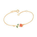 Pulseira Elo Cadeado Rommanel com Flor da Bela e Aplicação de Resina – Joia Licenciada Disney - Joias Rommanel | YouBeauty - Brincos, Colares e Anéis com Frete Grátis