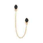 Brinco Unitário Rommanel com Corrente Elo Cadeado e Cristais Pretos em Formato Gota – Design Elegante e Moderno - Joias Rommanel | YouBeauty - Brincos, Colares e Anéis com Frete Grátis