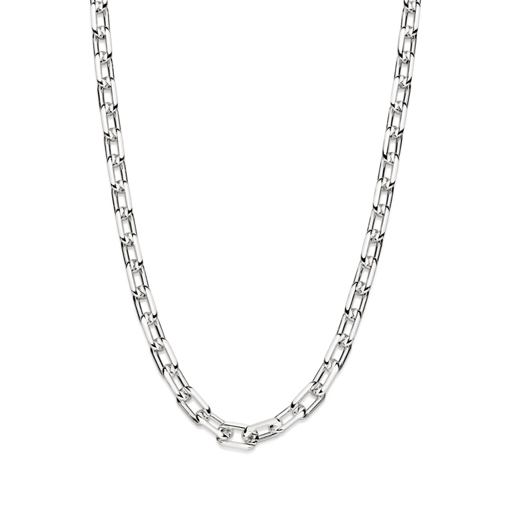Cordão Rommanel de Elo Cadeado Batido em Prata 60 cm – Fio 1,50 mm Refinado