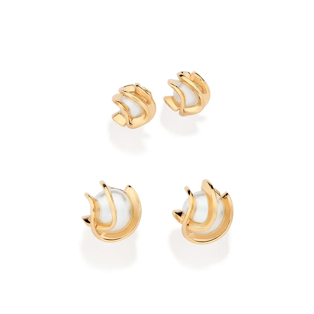 Kit Brinco Rommanel com Pérolas Sintéticas em Fios Entrelaçados – Design Delicado e Elegante - Joias Rommanel | YouBeauty - Brincos, Colares e Anéis com Frete Grátis