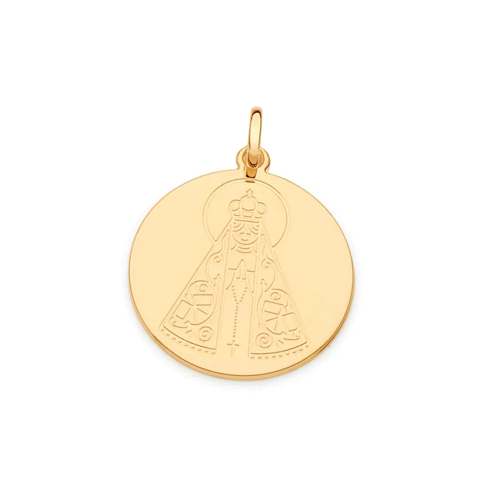 Pingente Medalha Rommanel Nossa Senhora Aparecida e Oração Ave Maria em Ouro 18K – Dupla Face Religiosa Exclusiva - Joias Rommanel | YouBeauty - Brincos, Colares e Anéis com Frete Grátis