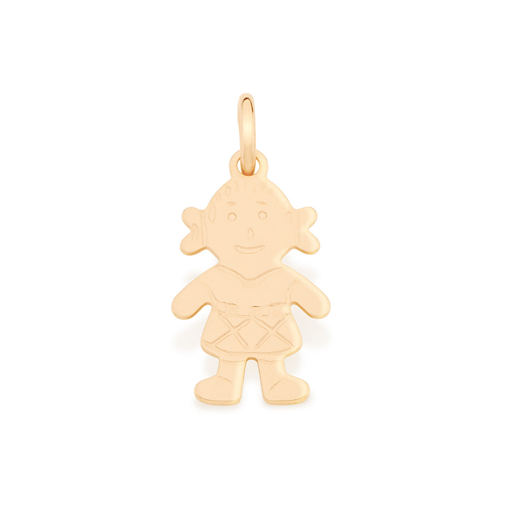 Pingente Menina Rommanel Banhado a Ouro 18K – Design Delicado e Pequeno