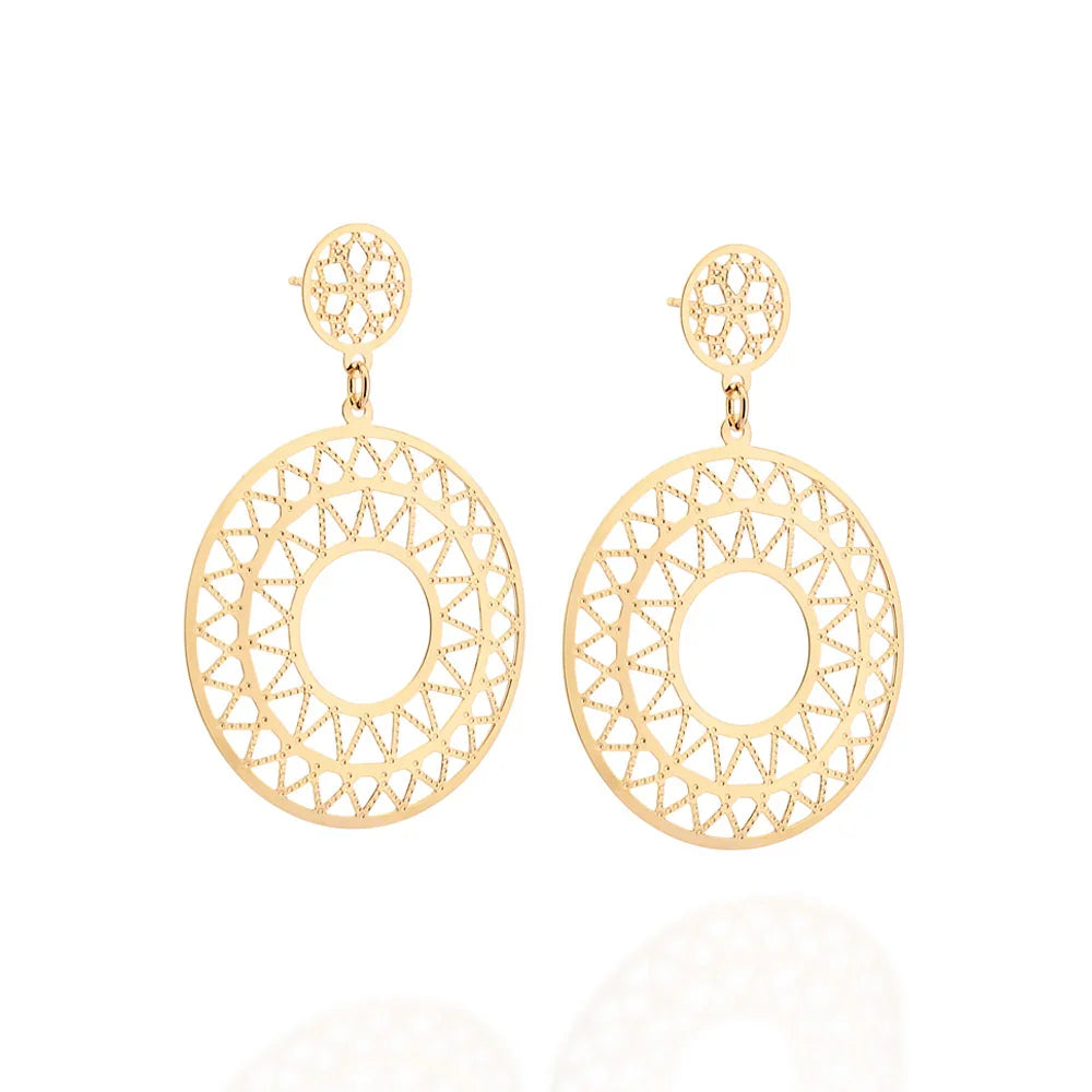Maxi Brinco Abaulado Rommanel com Dois Círculos Vazados em Ouro 18K – Coleção Giovanna Antonelli - Joias Rommanel | YouBeauty - Brincos, Colares e Anéis com Frete Grátis