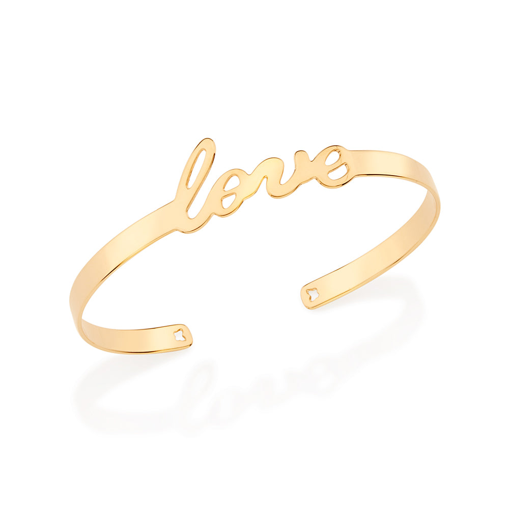 Bracelete Love Rommanel em Banho de Ouro 18K – Design Delicado e Sofisticado