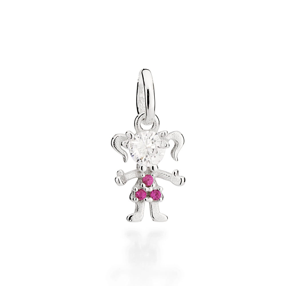 Pingente Menina Rommanel com Zircônias em Prata – Design Delicado e Brilhante