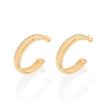 Brinco Meia Argola Texturizado Abaulado Rommanel em Ouro 18K – Design Sofisticado e Elegante - Joias Rommanel | YouBeauty - Brincos, Colares e Anéis com Frete Grátis