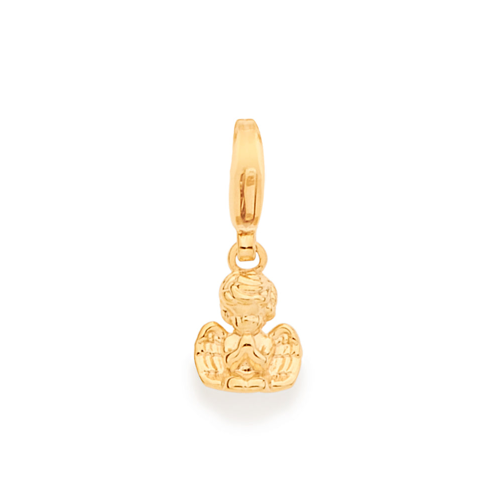 Pingente Berloque Anjo da Guarda Rommanel Banhado a Ouro 18K – Design Delicado com Fecho Lagosta