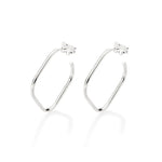 Brinco Meia Argola Quadrado Rommanel em Prata – Design Moderno e Elegante - Joias Rommanel | YouBeauty - Brincos, Colares e Anéis com Frete Grátis