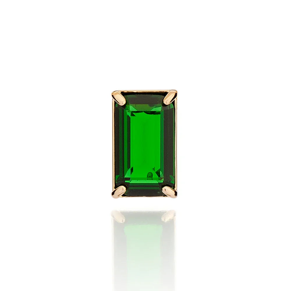 Pingente Solitário Rommanel com Cristal Baguete Verde em Banho Ouro 18K – Design Retangular Elegante - Joias Rommanel | YouBeauty - Brincos, Colares e Anéis com Frete Grátis